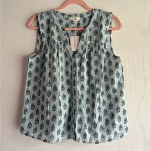 Lucky Brand Light Blue Printed Sleeveless Blouse